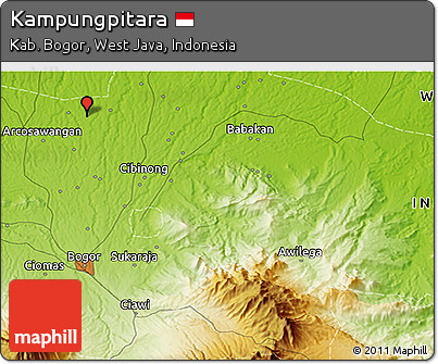 Physical 3D Map of Kampungpitara