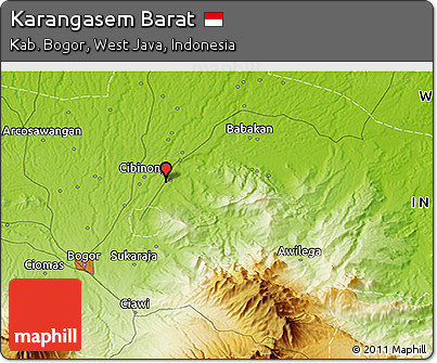 Physical 3D Map of Karangasem Barat