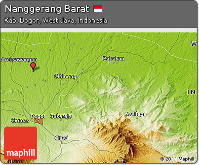 Physical 3D Map of Nanggerang Barat