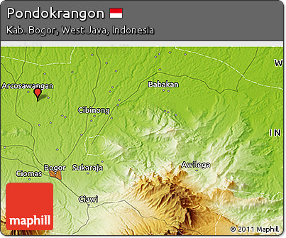 Physical 3D Map of Pondokrangon