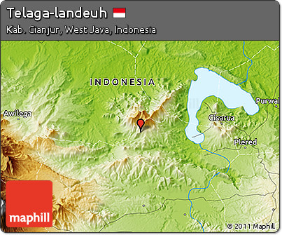 Physical 3D Map of Telaga-landeuh