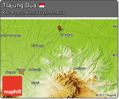 Physical 3D Map of Tlajung Dua