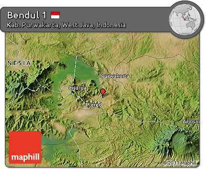 Satellite 3D Map of Bendul 1