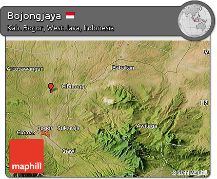 Satellite 3D Map of Bojongjaya