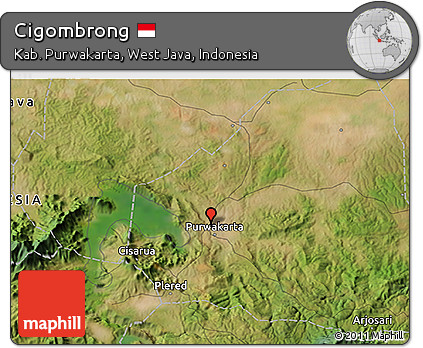 Satellite 3D Map of Cigombrong