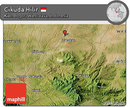 Satellite 3D Map of Cikuda Hilir