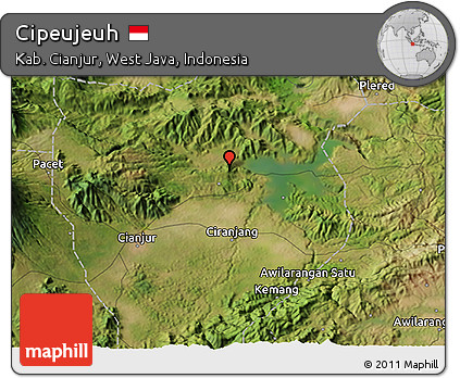 Satellite 3D Map of Cipeujeuh