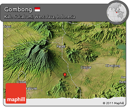 Satellite 3D Map of Gombong