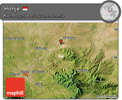 Satellite 3D Map of Honje