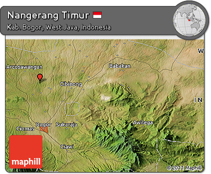 Satellite 3D Map of Nangerang Timur