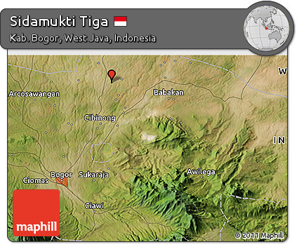 Satellite 3D Map of Sidamukti Tiga
