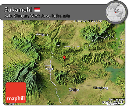 Satellite 3D Map of Sukamahi