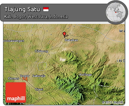 Satellite 3D Map of Tlajung Satu