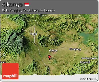 Satellite 3D Map of Cikaroya
