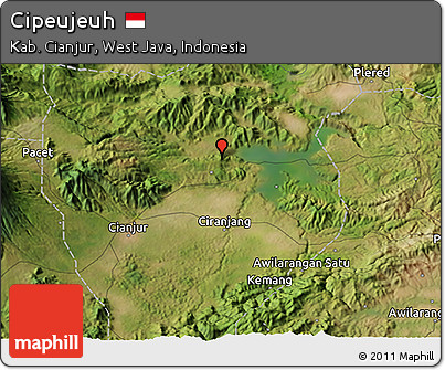 Satellite 3D Map of Cipeujeuh