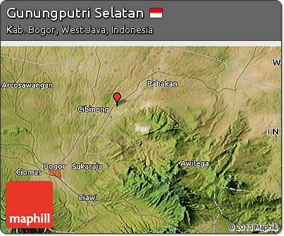 Satellite 3D Map of Gunungputri Selatan