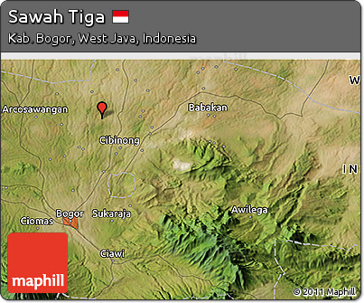 Satellite 3D Map of Sawah Tiga