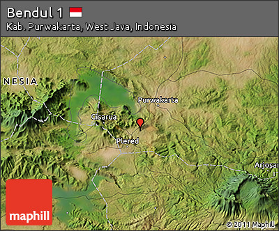 Satellite 3D Map of Bendul 1