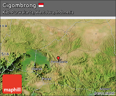 Satellite 3D Map of Cigombrong