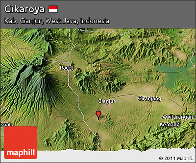Satellite 3D Map of Cikaroya