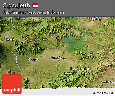Satellite 3D Map of Cipeujeuh