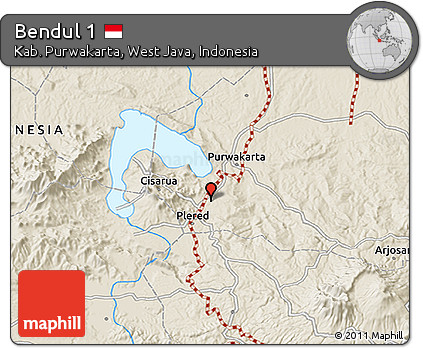 Shaded Relief 3D Map of Bendul 1