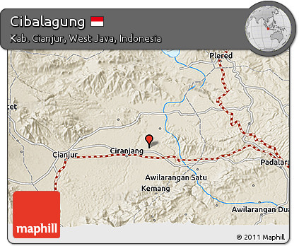 Shaded Relief 3D Map of Cibalagung