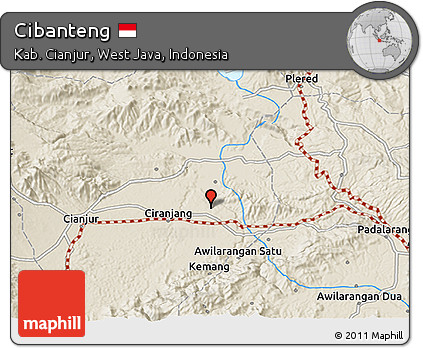 Shaded Relief 3D Map of Cibanteng