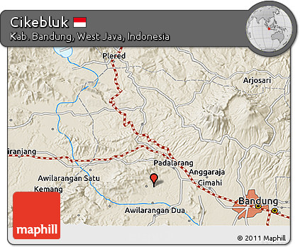 Shaded Relief 3D Map of Cikebluk
