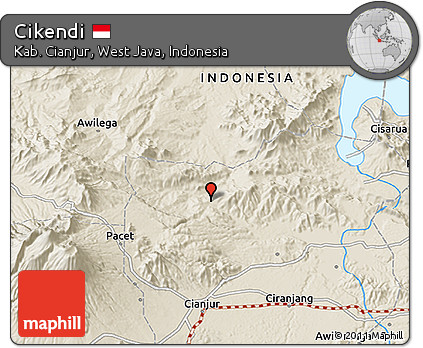 Shaded Relief 3D Map of Cikendi