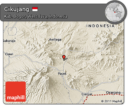 Shaded Relief 3D Map of Cikujang