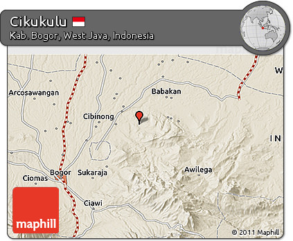 Shaded Relief 3D Map of Cikukulu