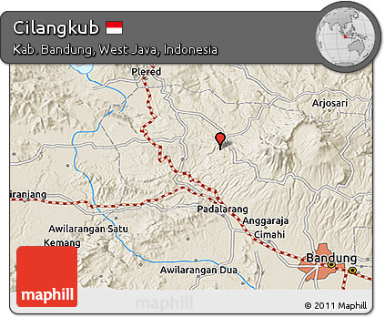 Shaded Relief 3D Map of Cilangkub
