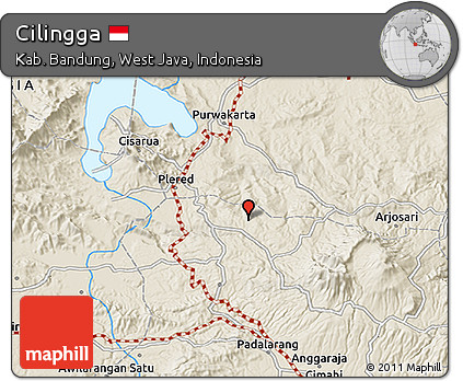 Shaded Relief 3D Map of Cilingga