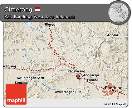 Shaded Relief 3D Map of Cimerang