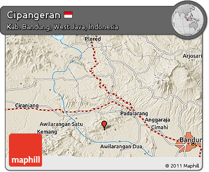 Shaded Relief 3D Map of Cipangeran