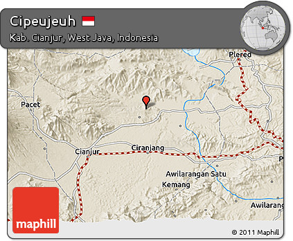 Shaded Relief 3D Map of Cipeujeuh