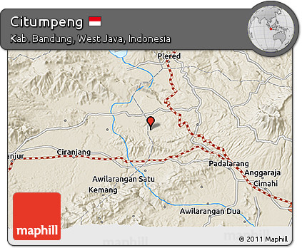 Shaded Relief 3D Map of Citumpeng