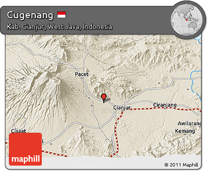 Shaded Relief 3D Map of Cugenang