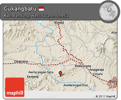 Shaded Relief 3D Map of Cukangbatu