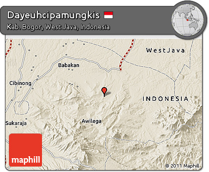 Shaded Relief 3D Map of Dayeuhcipamungkis