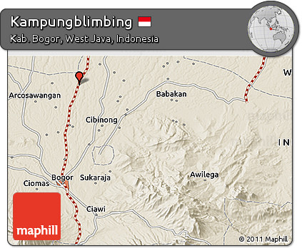 Shaded Relief 3D Map of Kampungblimbing
