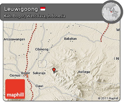 Shaded Relief 3D Map of Leuwigoong