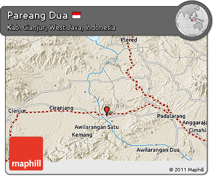 Shaded Relief 3D Map of Pareang Dua