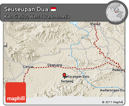 Shaded Relief 3D Map of Seuseupan Dua