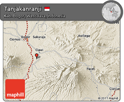 Shaded Relief 3D Map of Tanjakanranji