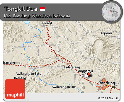 Shaded Relief 3D Map of Tongkil Dua
