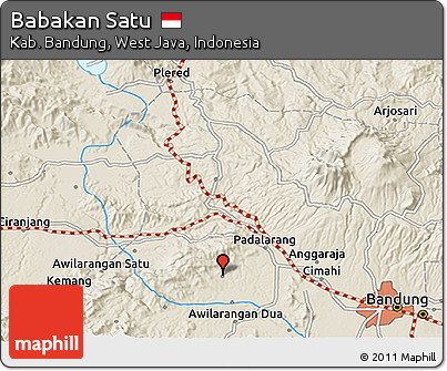 Shaded Relief 3D Map of Babakan Satu