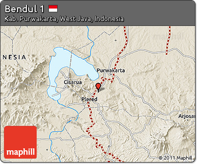 Shaded Relief 3D Map of Bendul 1