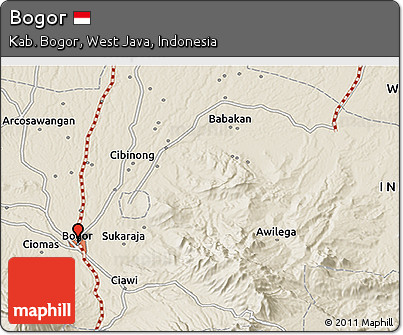 Shaded Relief 3D Map of Bogor